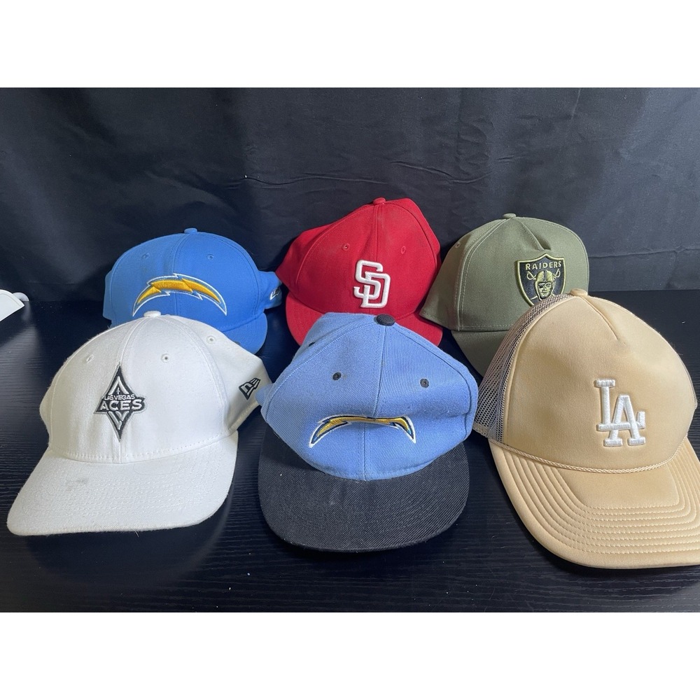 California Team Hat Lot Chargers Padres Raiders LA Dodgers New Era